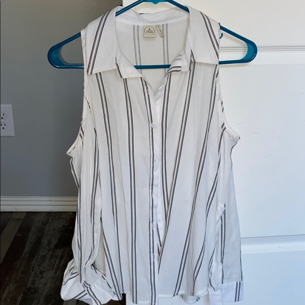 White open shoulder top